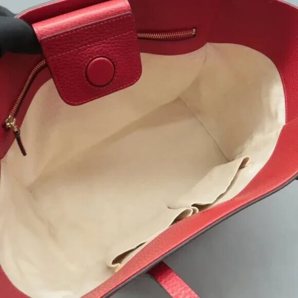 100% Authentic GUCCI Swing Red Leather Shoulder Bag 613-09124 - Picture 10 of 12